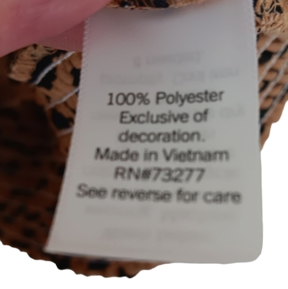 Nine West Women's Black And Brown Zebra Short Sleeve V-Neck Blouse Size … - Picture 5 of 6